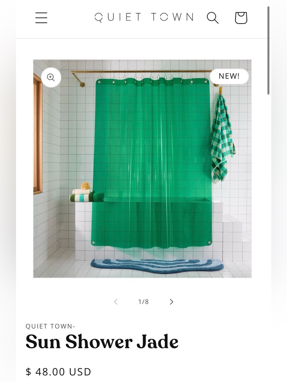 Quiet town sun shower curtain green jade